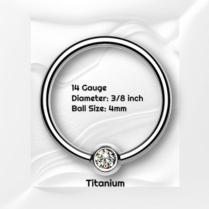 A 14 gauge septum ring with a white wavy background and text showing the size of the jewelry in black.