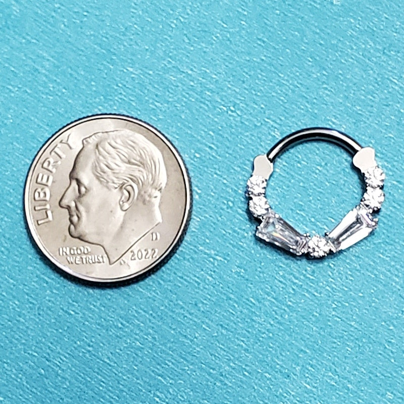 Cubic Zirconia Septum Ring