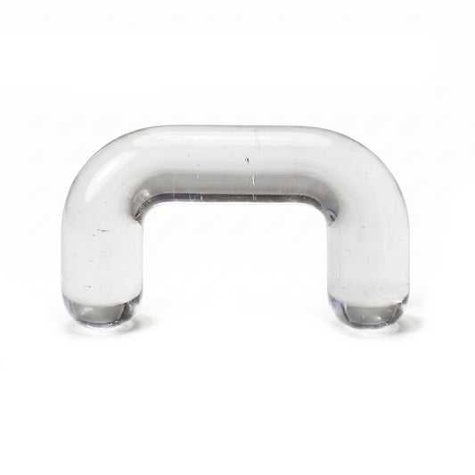 Acrylic Clear Staple Design Septum Retainer pictured against a white background.