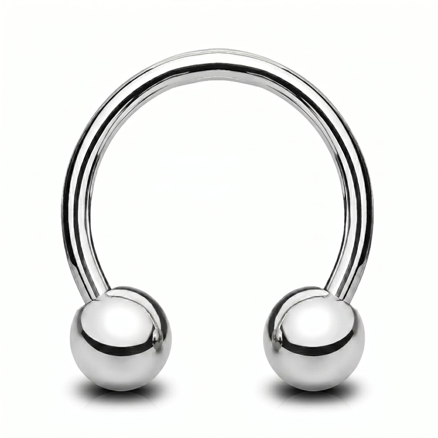 Circular Barbell Septum Ring 316L Surgical Steel Internally Threaded pictured against a white background.
