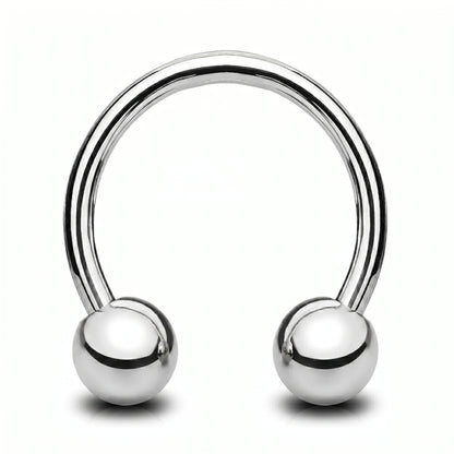 Circular Barbell Septum Ring 316L Surgical Steel Internally Threaded pictured against a white background.