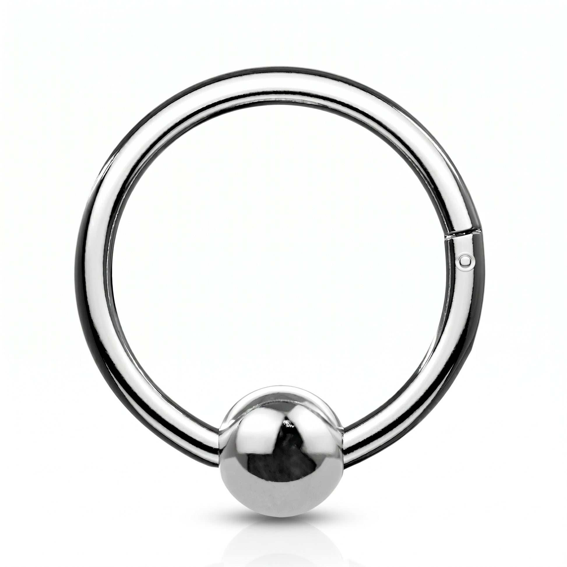 Hinged Segment Fixed Captive Bead Ring 16 Gauge 316L Surgical Steel pictured against a white background.