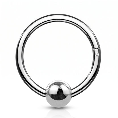 Hinged Segment Fixed Captive Bead Ring 16 Gauge 316L Surgical Steel pictured against a white background.