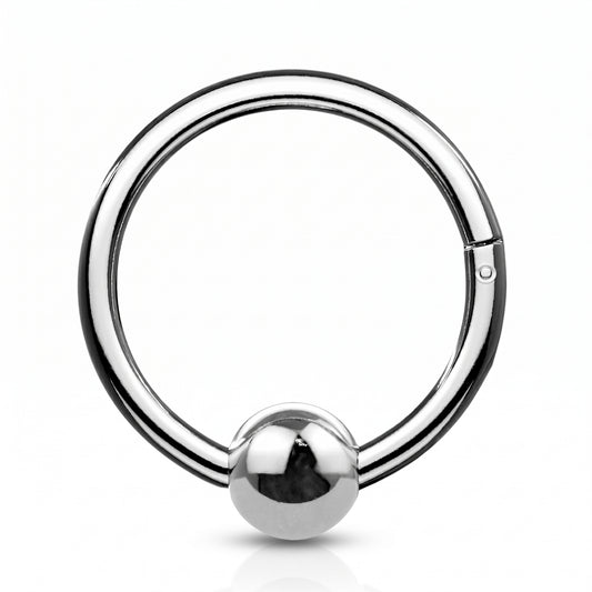 Hinged Segment Fixed Captive Bead Ring 16 Gauge 316L Surgical Steel pictured against a white background.