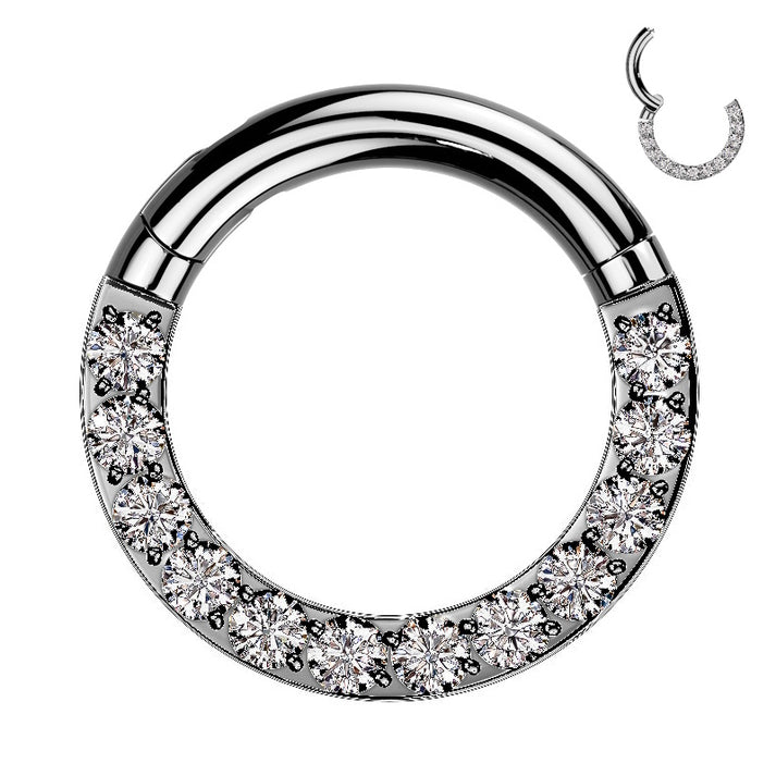 Titanium 4 Gauge Septum Ring - Beautiful Cubic Zirconia Design – Rock ...
